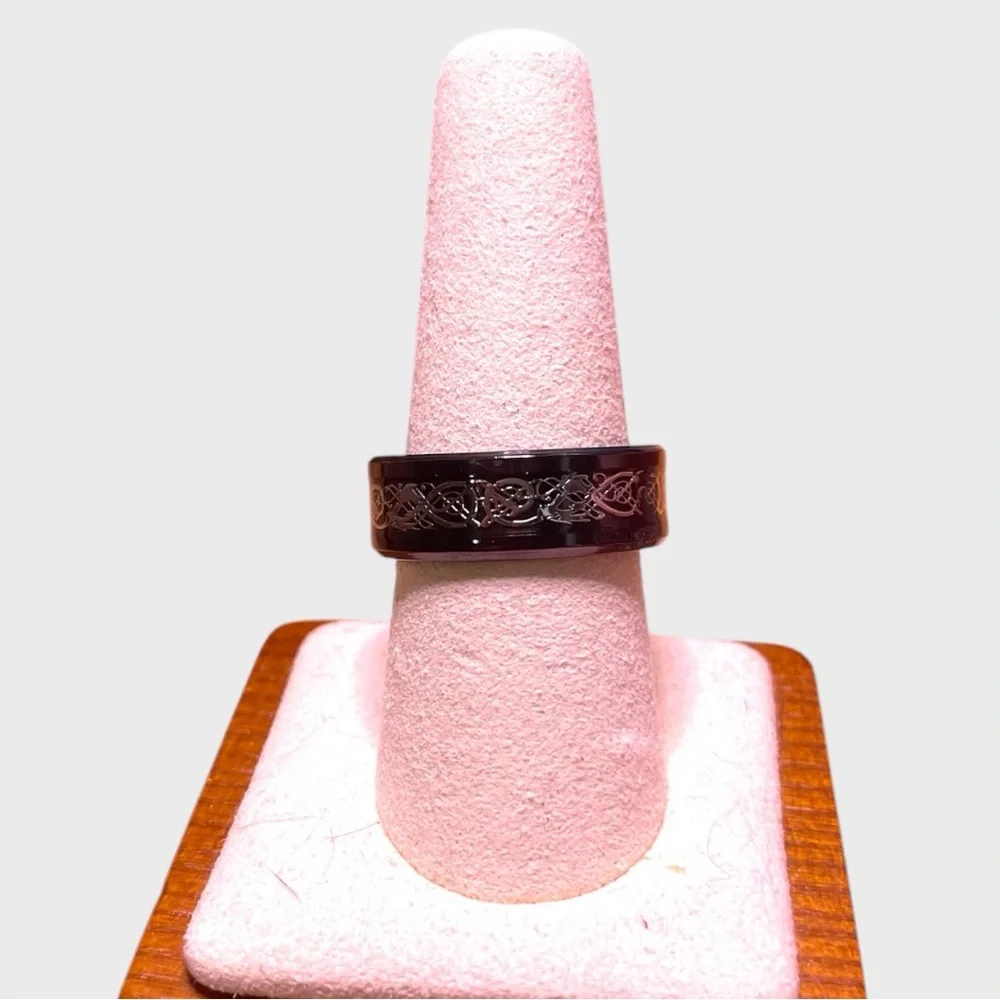 Stainless Steel Black Geometric Ring - Picture 6 of 8